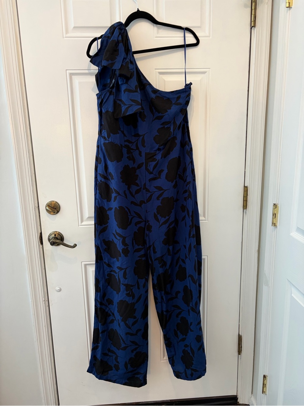 kate spade for Target blue and black one-shoulder floral jumpsuit